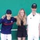 3 Jugendliche vor Tenniswand, Starnberg